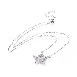 Brass Micro Pave Cubic Zirconia Pendant Necklaces&nbsp;NJEW-F271-09