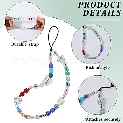 Nylon & Resin & Glass & Glass & Crystal Mobile Straps&nbsp;AJEW-WH20002-56