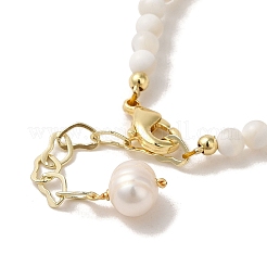 Natural Pearl & Shell Beaded Bracelets&nbsp;BJEW-C051-19G
