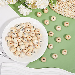 120Pcs 4 Styles Wood Beads&nbsp;WOOD-GL0001-16