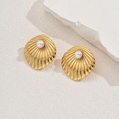 Elegant 201 Stainless Steel Textured Rhombus Stud Earrings&nbsp;YK4954