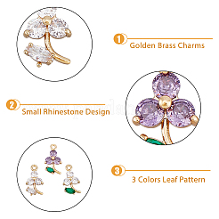 18Pcs 3 Colors Transparent Glass Pendants&nbsp;GLAA-DC0001-18