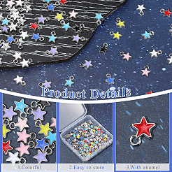270Pcs 9 Colors Alloy Enamel Charms&nbsp;ENAM-SC0007-72