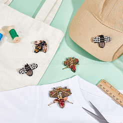 5Pcs 5 Styles Rhinestone & Felt Bee Patches&nbsp;DIY-GA0008-84
