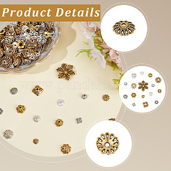 320Pcs 16 Styles Tibetan Style Alloy 4-Petal Bead Caps&nbsp;TIBE-PA0001-22