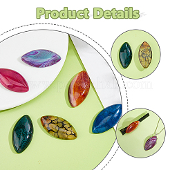6Pcs 6 Styles Natural Crackle Agate & Brazilian Agate & Dragon Veins Agate Cabochons&nbsp;G-FH0002-63A