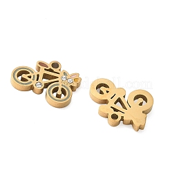 304 Stainless Steel Enamel with Rhinestone Pendants&nbsp;SA-CBA49D2-02G