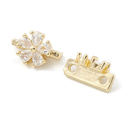 Rack Plating Brass Pave Cubic Zirconia Slide Charms&nbsp;KK-G464-03LG