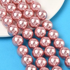 Electroplated Shell Pearl Beads Strands&nbsp;BSHE-G041-12mm-05