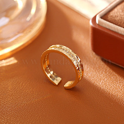 Brass Micro Pave Clear Cubic Zirconia Cuff Open Rings&nbsp;WG6FD9B-01