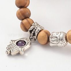 Wood Beaded Stretch Bracelets&nbsp;BJEW-JB02126