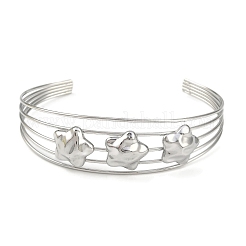 Non-Tarnish 304 Stainless Steel Hollow Open Cuff Bangles&nbsp;BJEW-Q348-03P-04