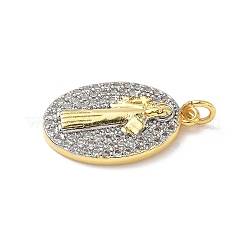 Brass Micro Pave Cubic Zirconia Pendants&nbsp;KK-D426-13A-G