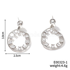 Stainless Steel Flat Round Dangle Stud Earrings&nbsp;ZY0681-1