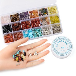 DIY Mixed Stone Chip Beads Jewelry Set Making Kit&nbsp;DIY-FS0002-35