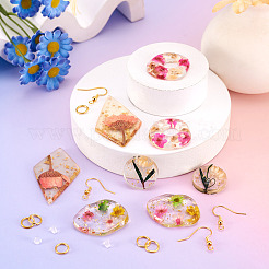 DIY Dried Flower inside Resin Dangle Earring Kits&nbsp;DIY-TA0010-83