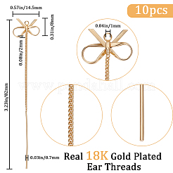 10Pcs Brass Chains Stud Earring Findings&nbsp;KK-BBC0009-82