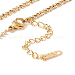 Ion Plating(IP) Shell Flat Round with Evil Eye Pendant Necklace with 304 Stainless Steel Curb Chains for Women&nbsp;NJEW-P262-03G