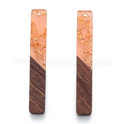 Transparent Resin & Walnut Wood Big Pendants&nbsp;RESI-N025-034-A05