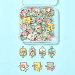 30Pcs 3 Styles Alloy Crystal Rhinestone and ABS Imitation Pearl Connector Charms&nbsp;ENAM-FS0003-71G