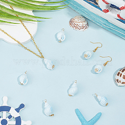 10Pcs Copper Wire Wrapped Handmade Porcelain Pendants&nbsp;PORC-BM0001-01