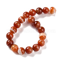 Natural Striped Agate/Banded Agate Beads Strands&nbsp;G-Z060-A01-C05