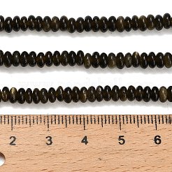 Natural Golden Sheen Obsidian Beads Strands&nbsp;G-L635-A11-4x2mm-01