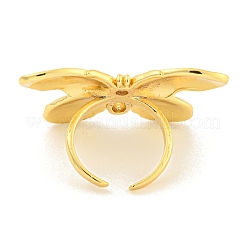 Rack Plating Butterfly Brass Finger Rings for Women&nbsp;RJEW-C103-05G