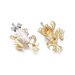 Frog Enamel Pin with Rhinestone&nbsp;JEWB-N007-066