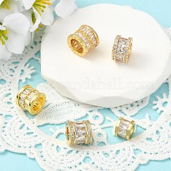 5Pcs 5 Styles Brass Micro Pave Cubic Zirconia European Beads&nbsp;KK-CJ0005-77