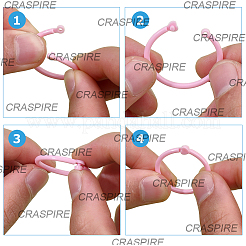 250Pcs 10 Colors Heart Plastic Loose Leaf Book Binder Hinged Rings&nbsp;FIND-CP0003-20C