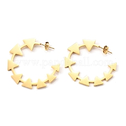 304 Stainless Steel C-Shaped with Triangle Stud Earrings&nbsp;EJEW-M100-01G