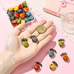 24Pcs 6 Colors Handmade Porcelain Pendants&nbsp;PALLOY-CJ00162