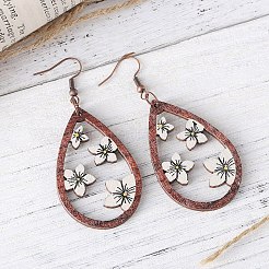 Wood Dangle Earrings&nbsp;FS-WG2DA7D-01