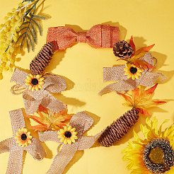 Polyester Ribbon Sunflower Bow&nbsp;DIY-WH0321-08