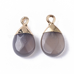Natural Grey Agate Pendants&nbsp;G-S359-017C