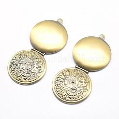 Brass Locket Pendants&nbsp;KK-F717-42AB-NR