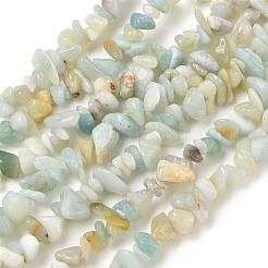 Natural Flower Amazonite Chips Beads Strands&nbsp;X-G-M205-12B