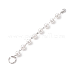 Shell Pearl Round Beaded Chain Pendant Decorations&nbsp;HJEW-JM04618-01