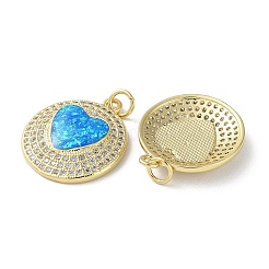 Brass Micro Pave Clear Cubic Zirconia Pendants&nbsp;KK-C045-01B-G