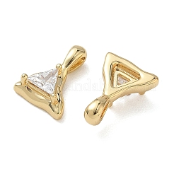 Brass Micro Pave Clear Cubic Zirconia Pendants&nbsp;KK-C259-01G