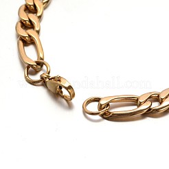 Boy's 304 Stainless Steel Mother-Son Figaro Chain Bracelets&nbsp;BJEW-E233-05G