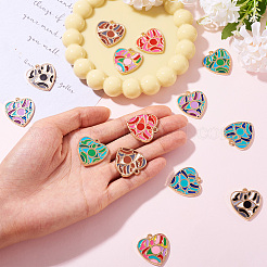 14Pcs 7 Colors Rack Plating Alloy Enamel Pendants&nbsp;ENAM-TA0002-54