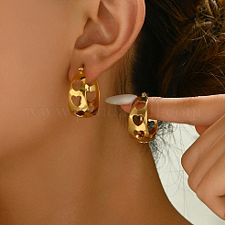 Stainless Steel Hollow Heart Hoop Earrings&nbsp;CX7773
