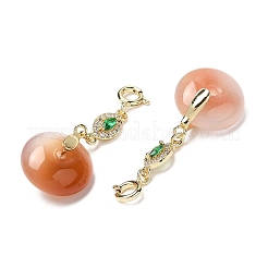 Natural Agate Donut Pendant Decoration&nbsp;G-R491-01G