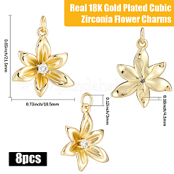 8Pcs Rack Plating Brass Micro Pave Clear Cubic Zirconia Pendants&nbsp;KK-BBC0021-87
