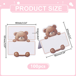Rectangle Bear Pattern Paper Table Place Cards&nbsp;AJEW-WH0609-416