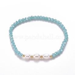 Faceted Glass Bead Stretch Bracelets&nbsp;BJEW-JB05488-04