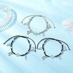 3Pcs 3 Colors Alloy Charm Bracelets&nbsp;BJEW-JB12628