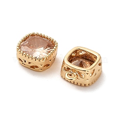 Brass Micro Pave Clear Cubic Zirconia Charms&nbsp;KK-B110-01G-06